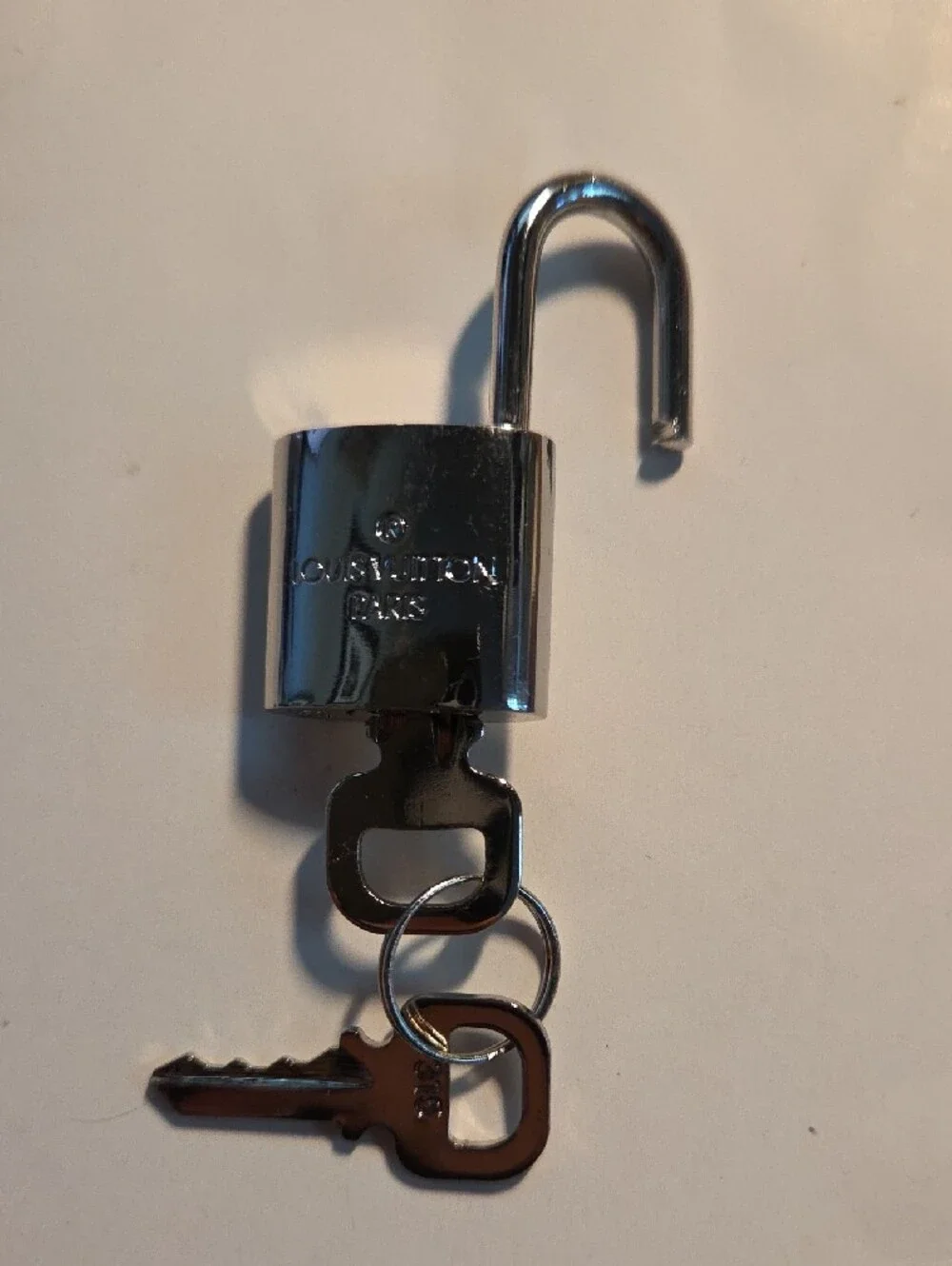 Authentic Louis Vuitton Silver Padlock Lock & (2) Key Set Matching #315